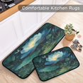 thumbnail image 6 of Kitchen Floor Mat 2 Sets Carpet Floor Mat Kitchen Mat Bathroom Mat Living Room Mat Bedroom Mat Absorbent Delicate Fabric No Ball Blue Lotus Flower Float, 6 of 7