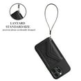 thumbnail image 3 of ShellTech Phone Case for iPhone 16 Pro PU Leather Wallet Cover with Credit Card Holder Slot Crossbody Strap Stand Shoulder Lanyard for Women Girl,Black, 3 of 11