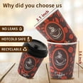 thumbnail image 3 of 100 Count High Quality Disposable Paper Hot Coffee Cups with Lids, Perfect For Hot Drinks Tea & Coffee, Coffee Shops And Bars (8oz, Coffee Bean Design), 3 of 8