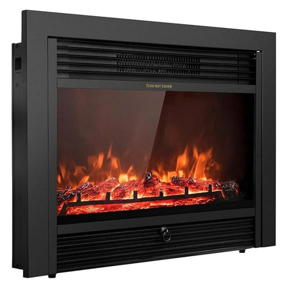 WDZS 28.5" Electric Fireplace Insert, Wall Recessed/Mounted, Freestanding Fireplace with Remote Control, 3 Color Adjustable Flames, 2 Modes Heat, 8 H Timer, 5 Brightness Settings, 750/1500W Heater