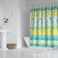 thumbnail image 2 of Blue Pioneer Flower Striped Pattern Shower Curtain 72"x84" ,Bathroom Decorative Shower Curtains Set with 12 Hooks,Modern Waterproof Washable Shower Curtain, 2 of 6