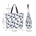 thumbnail image 3 of Hirioo Navy Blue Anchors for Single Shoulder Shopping Bag,Eco-Friendly Tote with Large,Perfect for Groceries, Travel, and Daily Use, 3 of 9