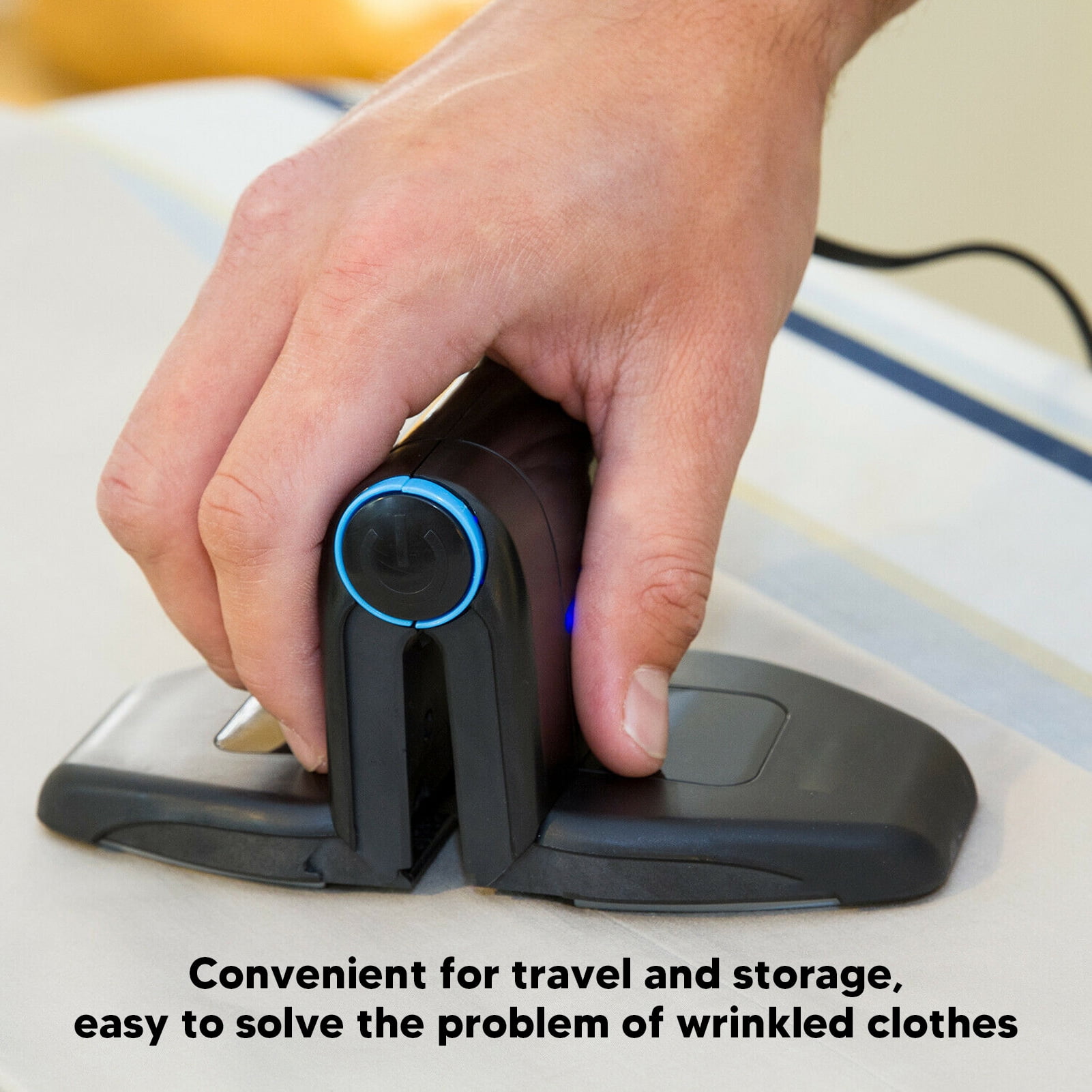 Yajisi Portable Travel Folding Mini Iron, Handheld Multi Functional Folding Mini Collar Iron for Home and Travel, 110-240V Dual Voltage 8.66 inches / 22.0 cm