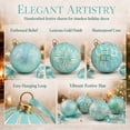thumbnail image 5 of Christmas Ball Ornaments Set of 12, Blue Shatterproof Xmas Baubles with Gold Patterns, Turquoise Tree Decorations in a Gift Box for Holiday Decorating - Style D, 5 of 6
