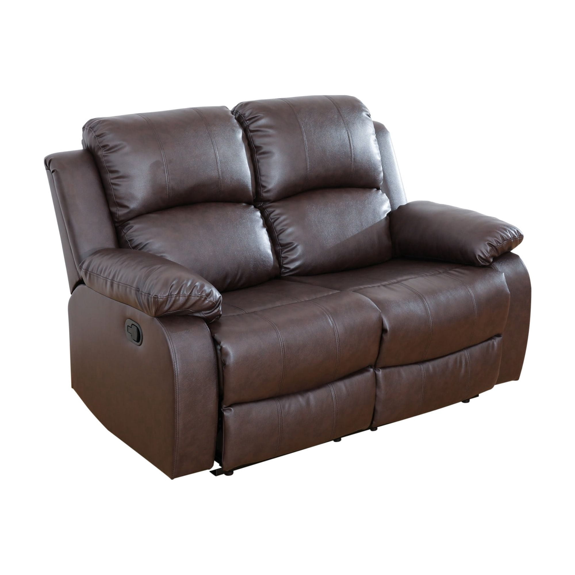 Gewnee Brown Loveseat, Air Leather & High-Elastic Sponge, Adjustable Recline, Perfect for Living Room/Office