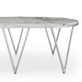 thumbnail image 2 of Oval marble coffee table in chrome, shiny finish, 2 of 4