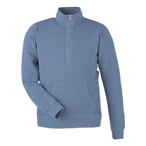 J America - Unisex Pigment Dyed Fleece Quarter-Zip - 8732JA - DENIM - 3XL