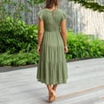 thumbnail image 6 of IDALL Summer Dresses,Petite Dresses Women Summer Casual Midi Maxi Dress Boho Sleeveless Smocked A-Line Long Dress Elegant Dresses,Modest Dresses,Womens Dresses Green Dress L, 6 of 8