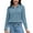 Blue, variant on Uvplove Womens Tops Dressy Casual Fall Long Sleeve V Neck Shirts Waffle Zipper Collar Polo Shirts Blouses Dark Pink-2XL