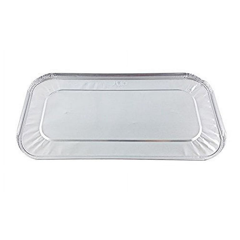 Lids ONLY: Foil Lux Paper Lids for 9 inch Aluminum Pans, 100 Round Foil Board Lids - Pans Sold Separately, Flat Design, Foil-Laminated White Paper Lid