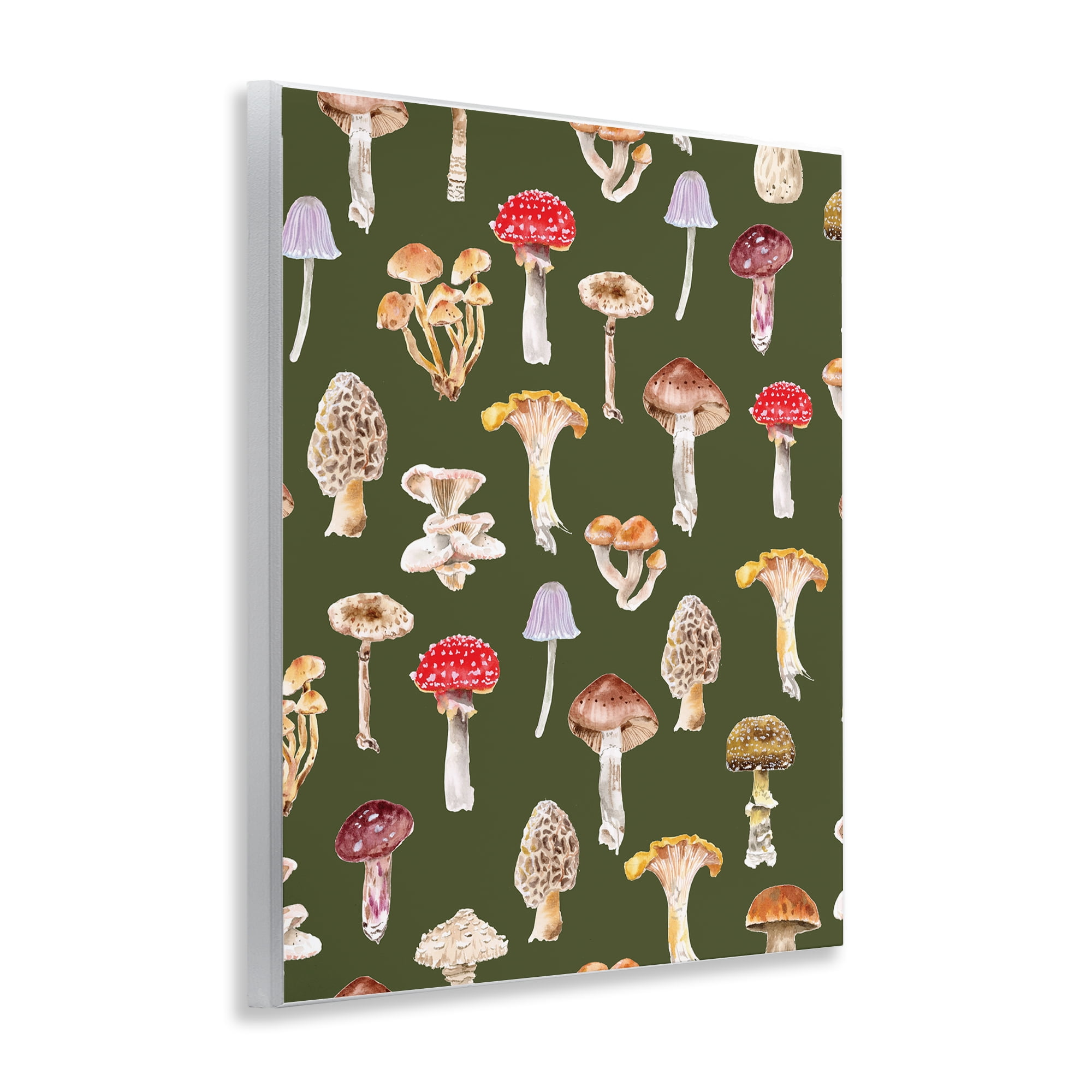 Stupell Industries Mushrooms Repeating Pattern Botanical & Floral Painting Unframed Art Print Wall Art, 11 x 14
