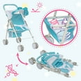 thumbnail image 2 of Complete 3 Piece Baby Doll Nursery Set, Blue/White, 2 of 12