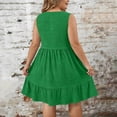 thumbnail image 5 of LNWUY (L-5XL) Summer Dresses for Women Plus Size Short Sleeve Crewneck T Shirt Dress Dressy Casual Ruffle Flowy Beach Sundresses Green XXXXXL, 5 of 7