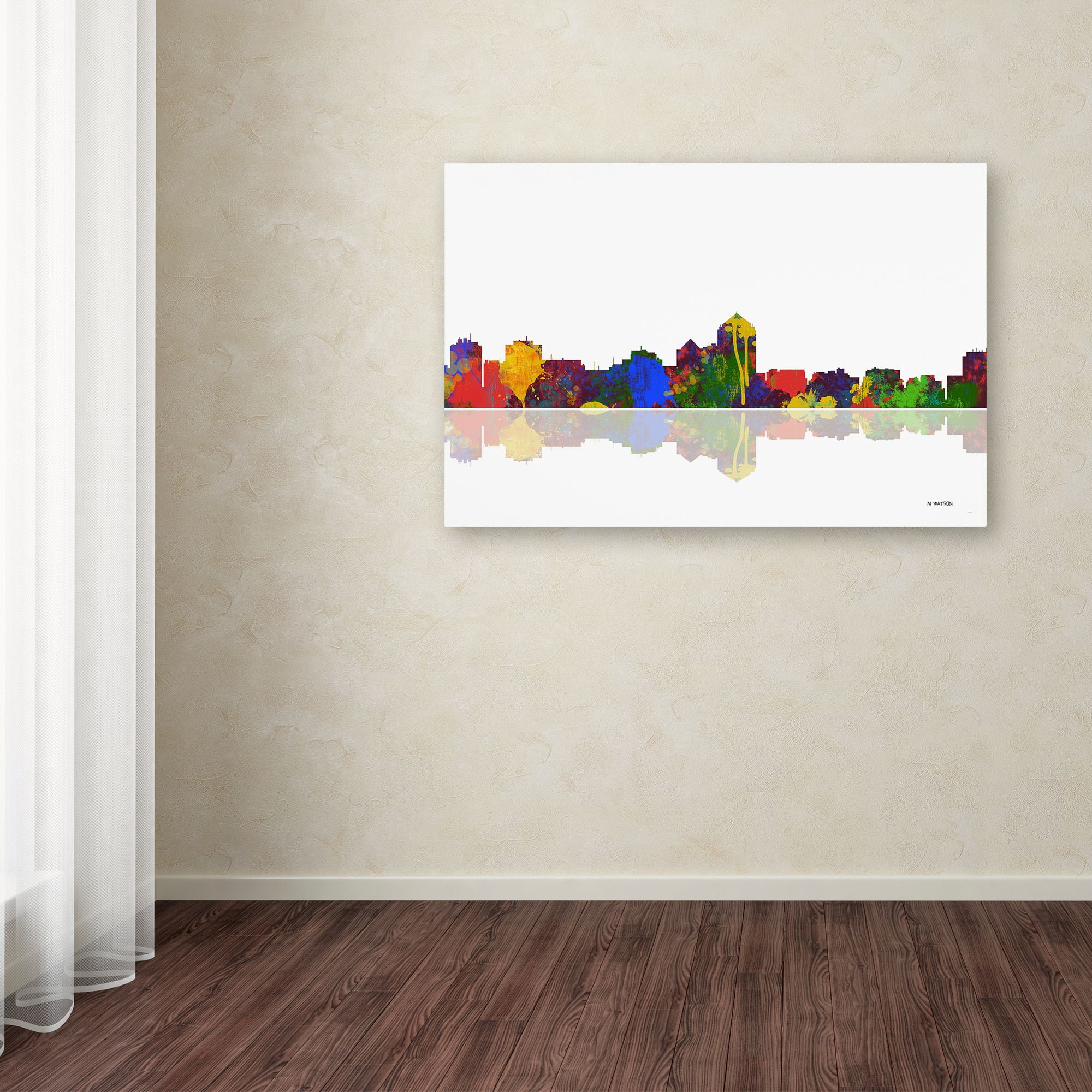 Trademark Fine Art "Albuquerque, New Mexico Skyline" Canvas Art by Marlene Watson