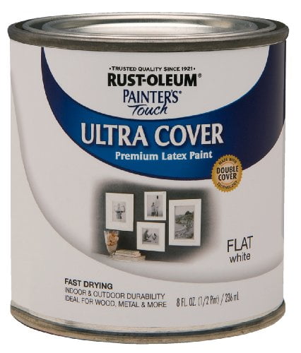 Rust-Oleum 1990730 Painter's Touch Latex Paint, Half Pint, Flat White