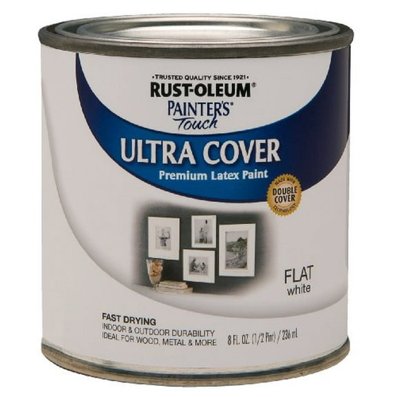 Rust Oleum 1990730 Painter s Touch Latex Paint Half Pint Flat White