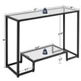 thumbnail image 2 of Alden Design Modern Glass Entryway Console Table for Living Room, Black, 2 of 7