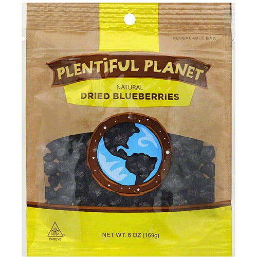 Plentiful Planet Dried Blueberries, 6 oz, (Pack of 6) by