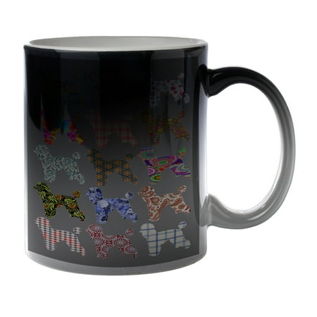 

KuzmarK Black Heat Morph Color Changing Coffee Cup Mug 11 Ounce - Poodle Dog