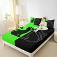 thumbnail image 4 of jejeloiu Black Cat Kitten Full Size Sheets,Pet Animal Lover Bed Sheets,Green Black Sheet Sets For Men Women,Microfiber Bedroom Decor,4pcs, 4 of 7