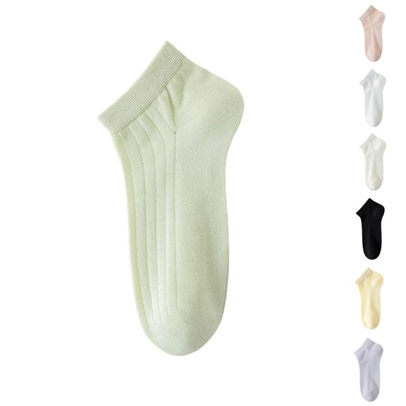 Yifymode Vertical Rib Ankle Socks, Thin Sheer Breathable Solid Casual Socks Back to School Daily for Women, Lightweight Moisture Wicking Socks