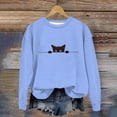 thumbnail image 2 of IDOCLOTHES Halloween Sweatshirt Women Oversized Cute Back Cat Printed Fall Sweaters for Women Going Out Tops Womens Fall Fashion Clothing Women's Outfits Light Blue, L, 2 of 4