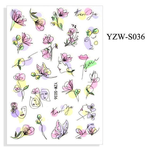 Wmkox8yii Pegatina adhesiva para uñas con correa para la cara geométrica, pegatina para uñas de frutas Wmkox8yii FJKAFA2124
