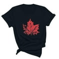 thumbnail image 5 of WREESH Women's Summer Basic Tee Casual Round Neck T-Shirt with Canada Day Maple Leaf Print Black, 5 of 5