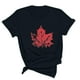thumbnail image 3 of Camisetas de Manga Corta para Mujeres Canadá Día Hoja de Arce Impresión Básica de Verano Tee, Cuello Redondo Camiseta Casual, 3 of 3