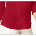 thumbnail image 3 of Charter Club Women's Pima Cotton Boat Neck Button Shoulder Top Red Size Small, 3 of 3