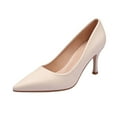 thumbnail image 5 of BdTemWBs Elegant Black Pointed Toe Heels For With Slip On Bowless Design For And Evening Wear (White,7.5), 5 of 5