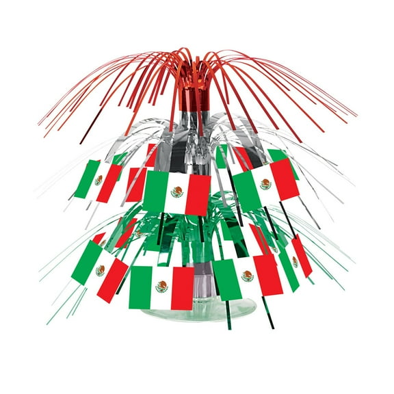Beistle Mexican Flag Mini Cascade Centerpiece 7 1 By 2" - 12 Pack (1 Per Package)
