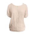 thumbnail image 5 of ZJXFGS Women's Off Shoulder T Shirt Off The Shoulder Tops Short Sleeve Tees 2025 Casual Fall Fashion Clothes Gold XL, 5 of 5