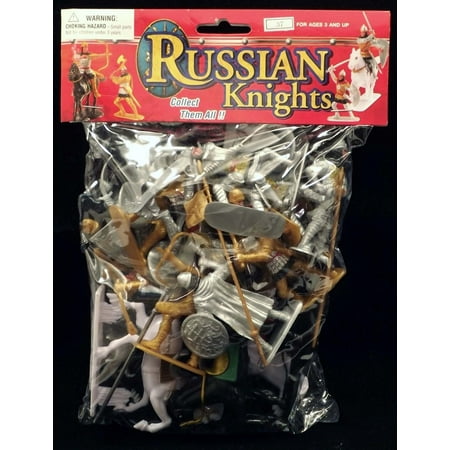 1 6 Scale Figures - Russian Knights Bagged Playset - 16 Figure with Weapons & 4 Horses 1/32 Scale