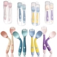 thumbnail image 1 of Juego de cucharas y tenedores NeigeTec para bebés con funda de viaje (juego de 4), 1 of 9