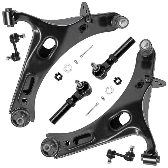 Detroit Axle - 6pc Front End Control Arms Kit for 2010-2014 Subaru Legacy 2 Lower Control Arms with Ball Joints Assembly 2 Sway Bar End Links 2 Outer Tie Rods 2011 2012 2013 Replacement