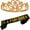 Gold, variant on 75th Birthday Sash and Tiara Set for Women - 75 and Fabulous Glitter Sash - Floating Heart Rhinestone Gold Tiara - Gift for 75th Celebration Decorations, and Accessories