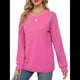 thumbnail image 3 of Sudaderas para Mujer, Suéteres de Cuello Redondo con Mangas de Punto , Moda 2025 Rosa Roja L, 3 of 8