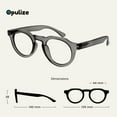thumbnail image 2 of OPULIZE RIO Blue Light Blocking Reading Glasses - Flat Top Frame - Grey - Mens Womens - Spring Hinges - B53-7 - +2.50, 2 of 6