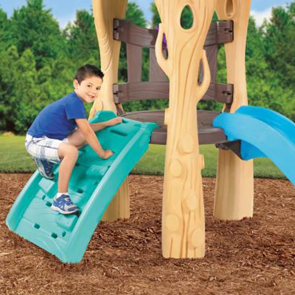 Little Tikes Kids Tree House Outdoor Backyard Playground Climbing Wall  Swing Set