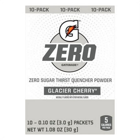 Gatorade Zero Glacier Cherry Singles Drink Mix (Pack of 6)