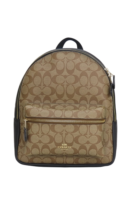 Pre-Owned Coach Signature Backpack F32200 Leather Brown Black Mini Women's COACH