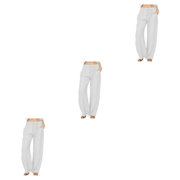 Sonducket Pantalones casuales para mujer Elección cómoda y elegante para atuendos diarios Tiempo libre Pantalones rectos de diario Blanco XL Type1 NO1