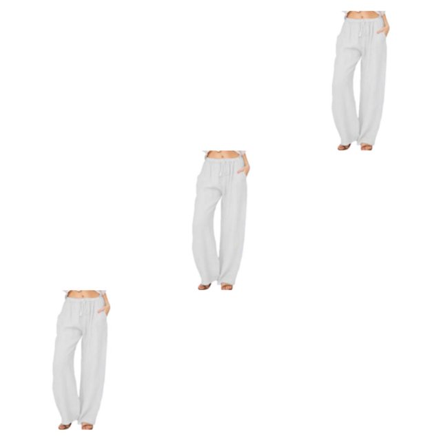 Sonducket Pantalones casuales para mujer Elección cómoda y elegante para atuendos diarios Tiempo libre Pantalones rectos de diario Blanco XL Type1 NO1