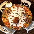 thumbnail image 6 of Fall Tablecloth, Round Pumpkins Maple Leaves Decorative Thanksgiving Table Cover for Kitchen Dining Picnic Tabletop Indoor Outdoor Party Decor H, 6 of 6