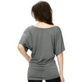 thumbnail image 5 of Made by Johnny Women's Boat Neck Short Sleeve Dolman Drape Top XXXXL HDG, 5 of 6