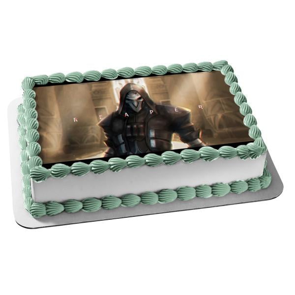 CAKEUSA Overwatch Gaming Party Birthday Cake Topper Edible Image 1/4 Sheet Frosting