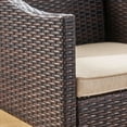 thumbnail image 3 of Philip Outdoor 3 Piece Wicker Chat Set with Cushions, Multibrown, Beige, 3 of 7