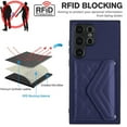 thumbnail image 5 of Back Wallet Case for Samsung Galaxy S24 Ultra with RFID Blocking Card Holders Stand Function Shockproof PU Leather Wallet Case with Wrist Lanyard for Samsung Galaxy S24 Ultra, Blue, 5 of 9