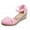Pink, variant on Oyedens Linen Dress Sandals for Women Summer Fall Closed Toe Espadrilles High Heels Dressy Pump